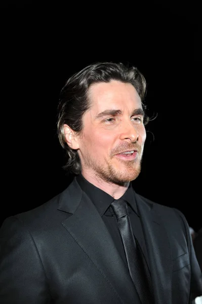 Ator Inglês Christian Bale Chega Tapete Vermelho Para Exibição Filme — Fotografia de Stock