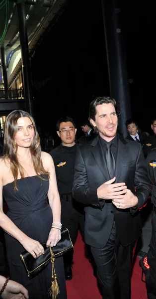 English Actor Christian Bale His Wife Sibi Arrive Red Carpet — Stock Photo, Image