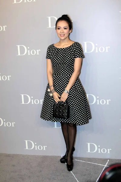 Kinesiska Skådespelerskan Zhang Ziyi Poserar Invigningen Dior Flaggskeppsbutik Shin Kong — Stockfoto