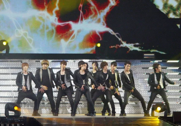 Grupo Surcoreano Super Junior Actuará Concierto Taipei Taiwán Febrero 2010 —  Fotos de Stock