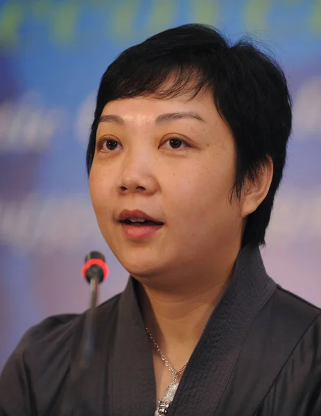 Lisa Xue Vice För Merrill Lynch Talar Presskonferens För Boao — Stockfoto