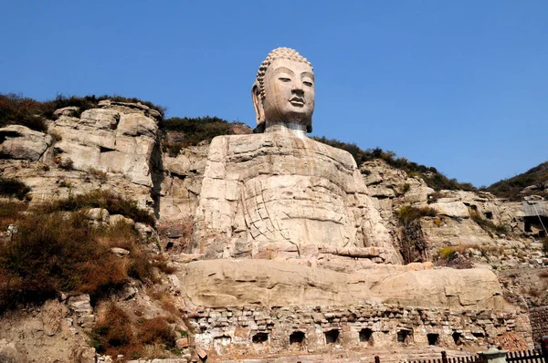 Pohled Mengshan Buddha Pohoří Mengshan Taiyuan Provincie Severozápadní Chinas Shanxi — Stock fotografie
