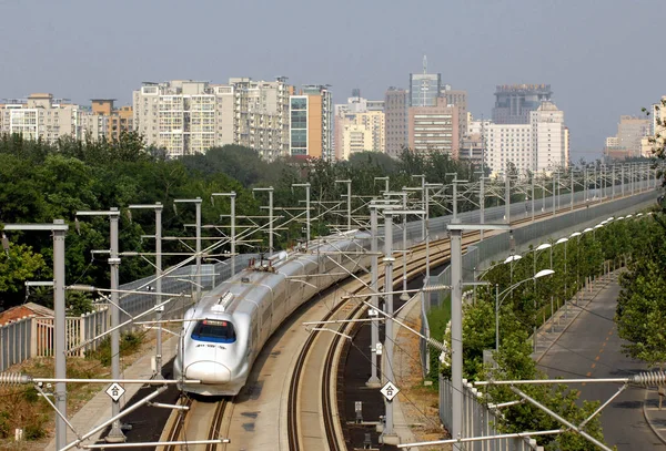 Tren Bala Crh China Railway High Speed Conduce Sobre Tren — Foto de Stock