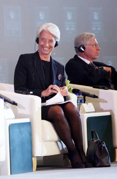 Christine Lagarde Uluslararası Para Fonu Imf Yönetmen Yönetme Sunar Bir — Stok fotoğraf