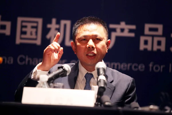 Gao Jifan Chairman Ceo Trina Solar Ltd Speaks Press Conference — Stock Photo, Image