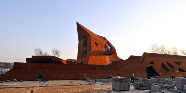 Pavilhão Luxemburgo Visto Construção Local Exposição Xangai China Janeiro 2010 — Fotografia de Stock