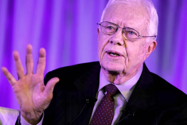 Presidente Estadounidense Jimmy Carter Habla Diálogo Anual Caijing Durante Conferencia — Foto de Stock