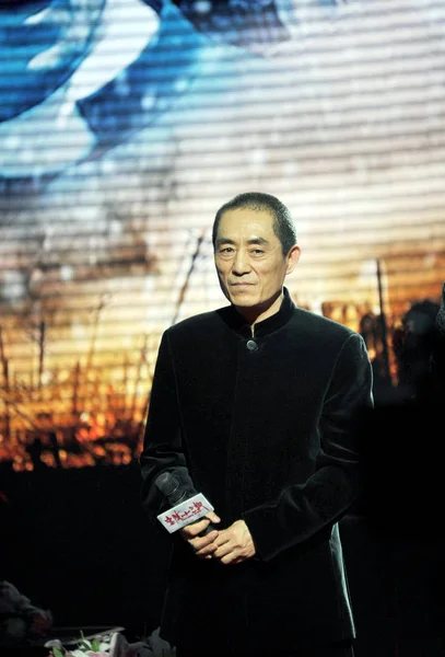 Diretor Cinema Chinês Zhang Yimou Assiste Uma Conferência Imprensa Para — Fotografia de Stock