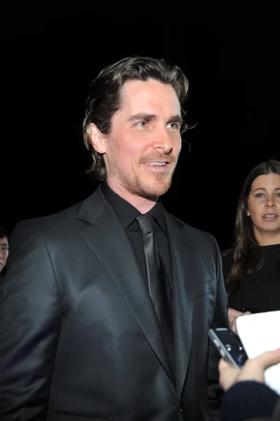 English Actor Christian Bale Arrives Red Carpet Screening Film Flowers — Stock Photo, Image