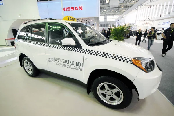 Зап Electric Таксі Jonway Автомобіль Відображається Пекінська Міжнародна Виставка Автомобільних — стокове фото