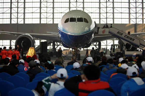 Boeing 787 Dreamliner Retratado Durante Uma Cerimônia Aeroporto Internacional Capital — Fotografia de Stock