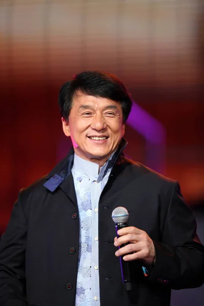 Hong Kong Kungfu Superstar Jackie Chan Jest Postrzegana Premierze Filmu — Zdjęcie stockowe