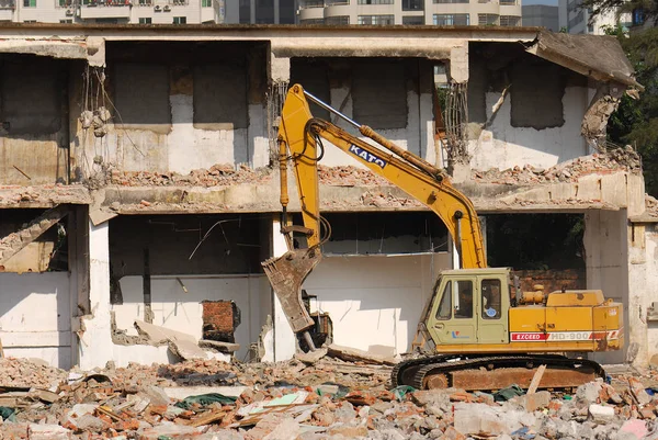 Edificio Demolido Haikou Provincia Chinas Hainan Diciembre 2009 —  Fotos de Stock