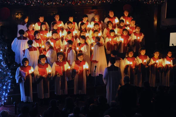 Členové Sboru Zpívají Vánoční Koledy Kostela Šanghaji Čína Prosince 2011 — Stock fotografie