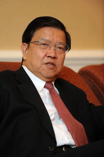 Hosszú Yongtu Főtitkára Boao Fórum Ázsia Látható Egy Sajtótájékoztatón Boao — Stock Fotó