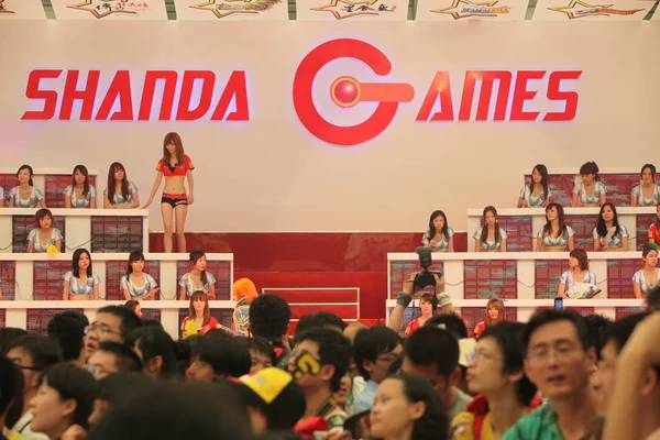 File Visiteurs Foule Stand Shanda Games Lors Chine Digital Entertainment — Photo