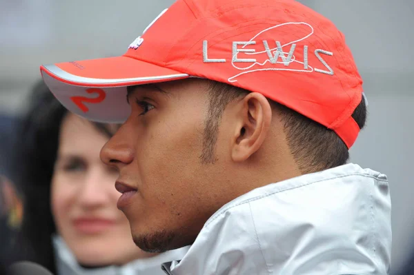 British Kierowca Lewis Hamilton Mclaren Mercedes Zespołu Jest Postrzegana Shanghai — Zdjęcie stockowe