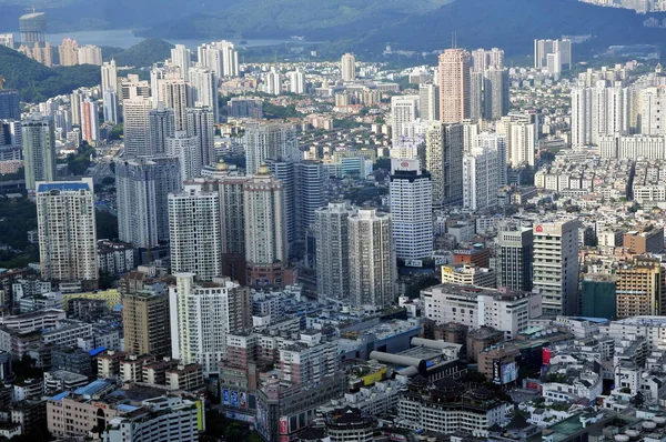 Vista Dei Grattacieli Grattacieli Grattacieli Condomini Residenziali Nella Città Shenzhen — Foto Stock