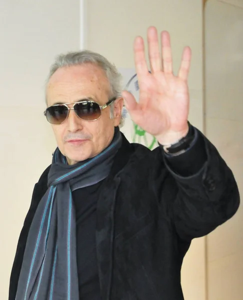 Spanish Tenor Jose Carreras Greets Fans Arriving Airport Taipei Taiwan — Stock Photo, Image