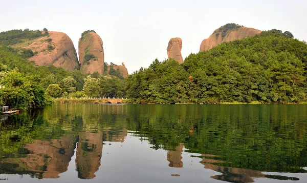 Landschaft Der Danxia Landform Guifeng Aussichtspunkt Yingtan Ostchinas Jiangxi Provinz — Stockfoto