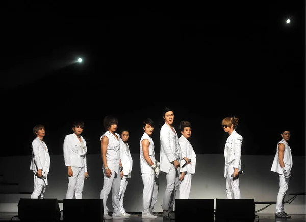 Groupe Sud Coréen Musique Pop Super Junior Produit Lors Une — Photo