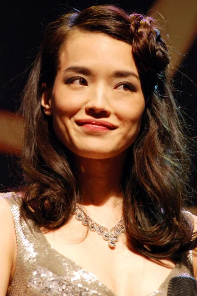 Ταϊβάν Ηθοποιός Shu Θεωρείται Κατά Διάρκεια Της Εκδήλωση Προσφοράς Για — Φωτογραφία Αρχείου