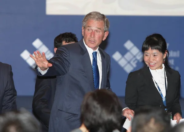 Presidente Estadounidense George Bush Visto Durante Cumbre Financiera Halter Shanghái — Foto de Stock