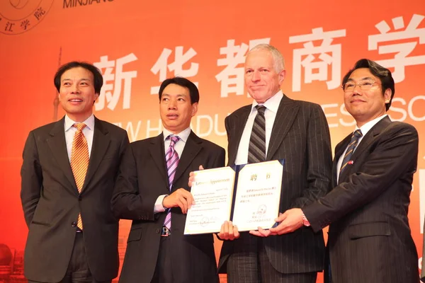 Tang Jun Presidente Newhuadu Industrial Group Ltd Chen Fashu Presidente — Fotografia de Stock