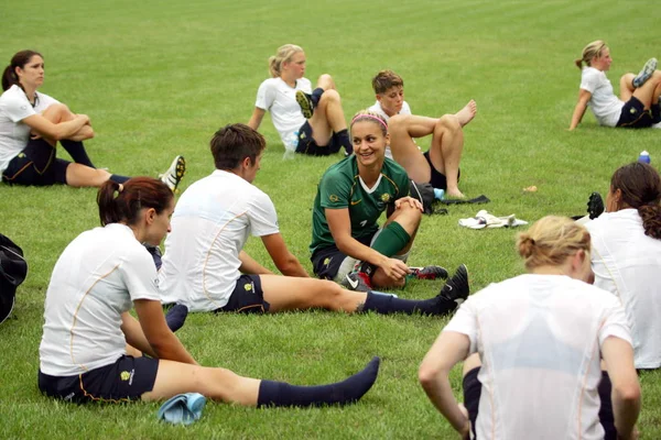 Jogadores Seleção Australiana Futebol Feminino São Vistos Durante Uma Sessão — Fotografia de Stock