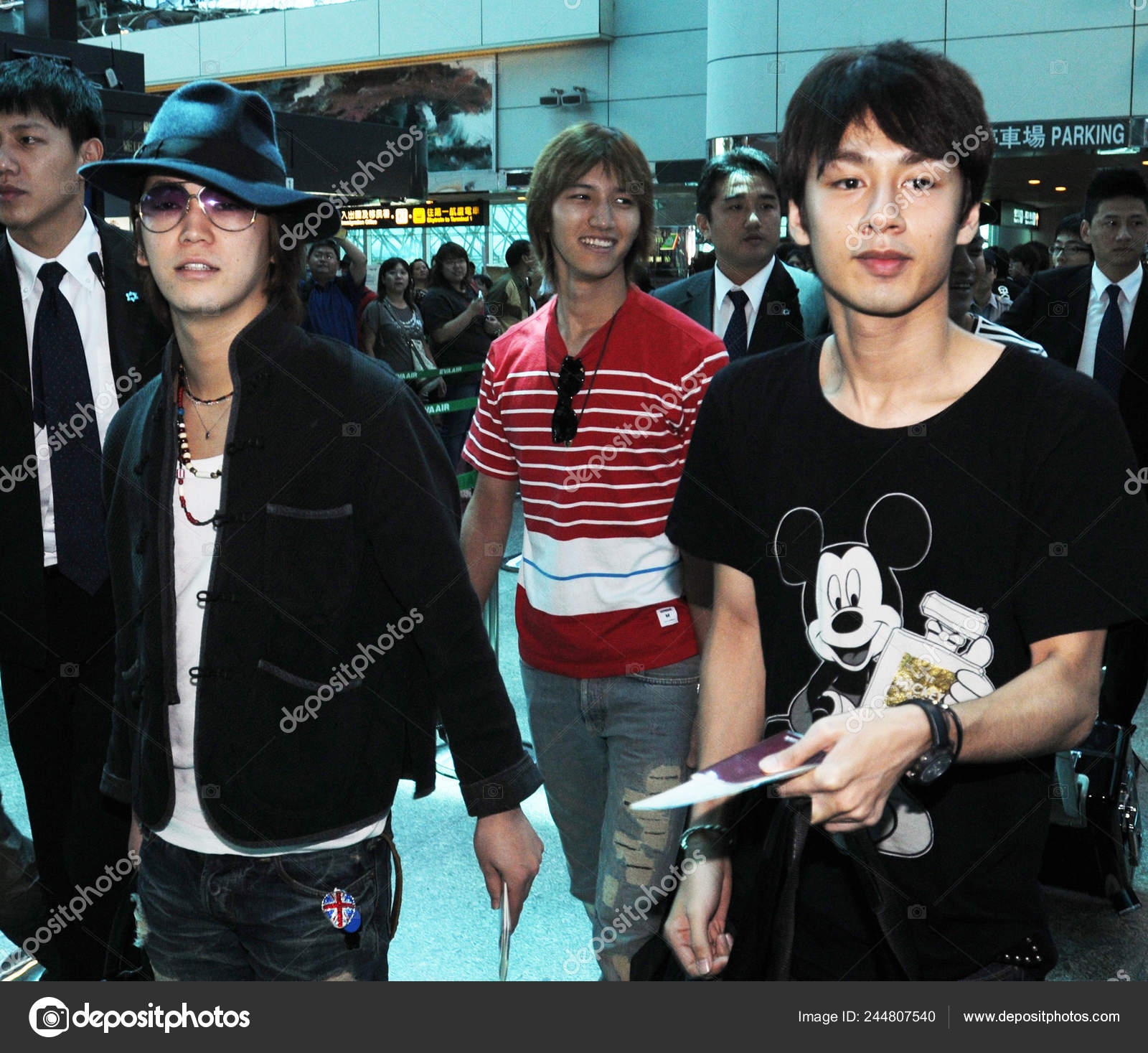 Japanese Pop Group Kat Tun Arrive Taiwan Taoyuan International.