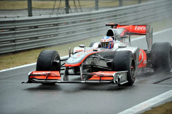 British Jenson Button Mclaren Mercedes Entra Pit Final Grande Prémio — Fotografia de Stock