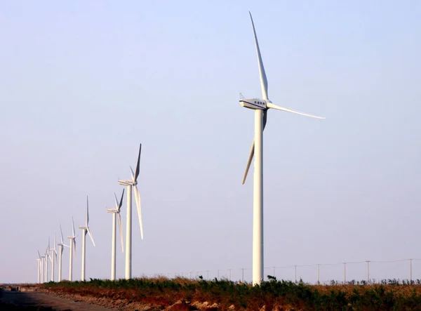 View Wind Turbines Wind Farm Rudong County Nantong City East — Stock Photo, Image