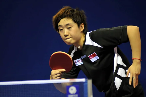 싱가포르의 Feng Tianwei 2010 19에서 2010 싱글의 라운드 — 스톡 사진