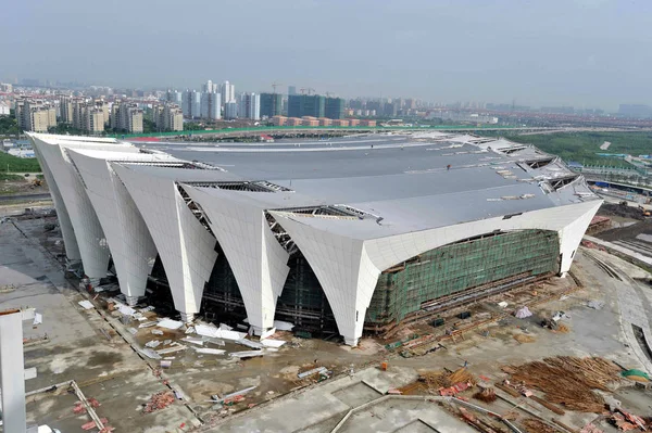 Utsikt Över Shanghai Oriental Sport Center Uppbyggnad För Den Fina — Stockfoto