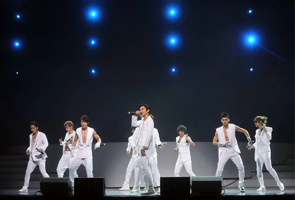 Groupe Sud Coréen Musique Pop Super Junior Produit Lors Une — Photo