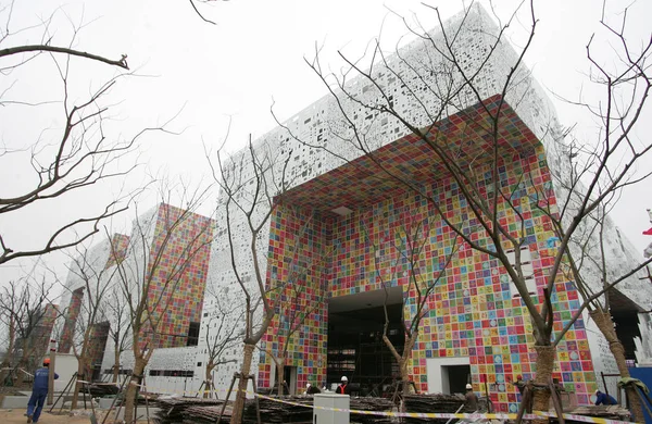 View South Korea Pavilion Construction Expo Site Shanghai China March — Stock Photo, Image