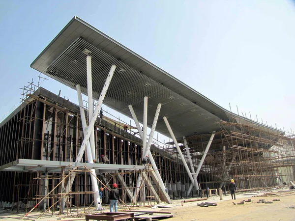 ニュージーランドパビリオンは 2010年3月19日 中国上海のエキスポ会場で建設中です — ストック写真