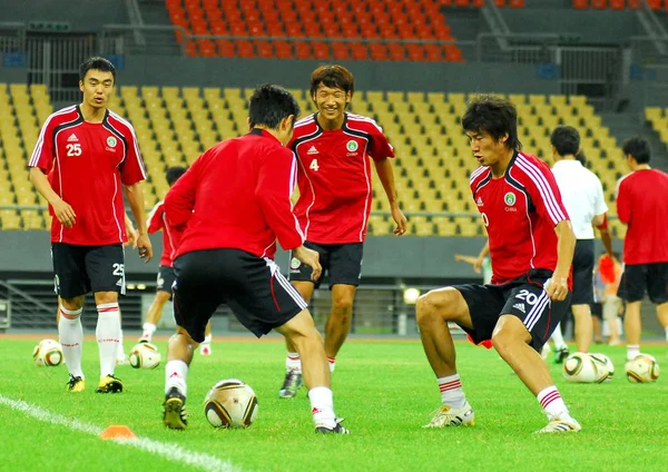 Members Chinese National Mens Soccer Team Exercise Training Session Nanning — Stock Photo, Image