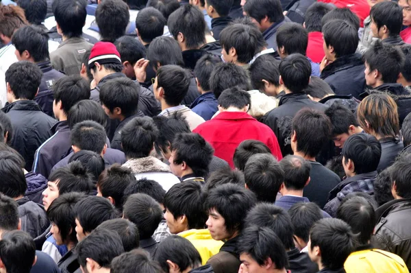 Crowds Job Seekers Queue Apply Jobs Recruitment Foxconn Factory Shenzhen — Stock Photo, Image