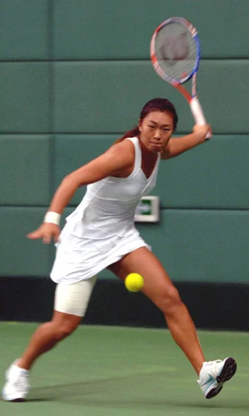 Chinas Han Xinyun Retorna Tiro Para Jelena Dokic Austrália Primeira — Fotografia de Stock