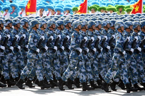 Pla Çin Donanması Özel Kuvvet Askerleri Halk Kurtuluş Ordusu Pekin — Stok fotoğraf