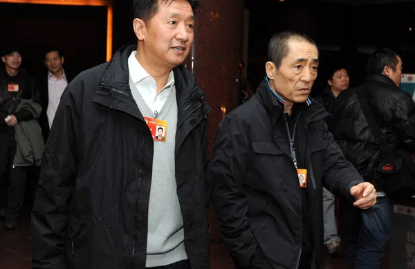 Reżyserzy Chiński Zhang Yimou Przedni Prawy Innych Delegatów Cppcc Chiński — Zdjęcie stockowe