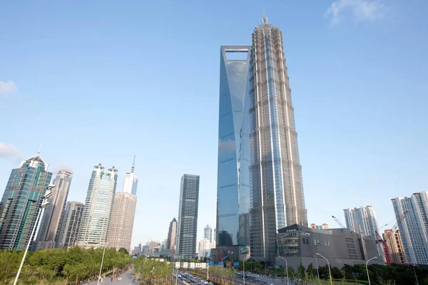 Jinmao Tower Shanghai World Financial Center Och Andra Skyskrapor Och — Stockfoto