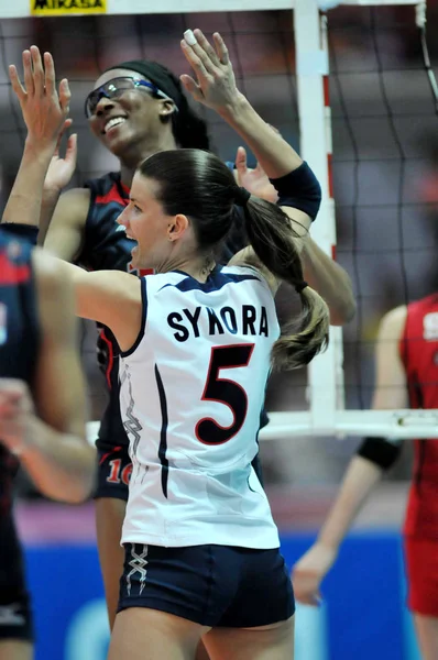 Stacy Sykora Frente Los Estados Unidos Celebra Con Compañera Equipo —  Fotos de Stock