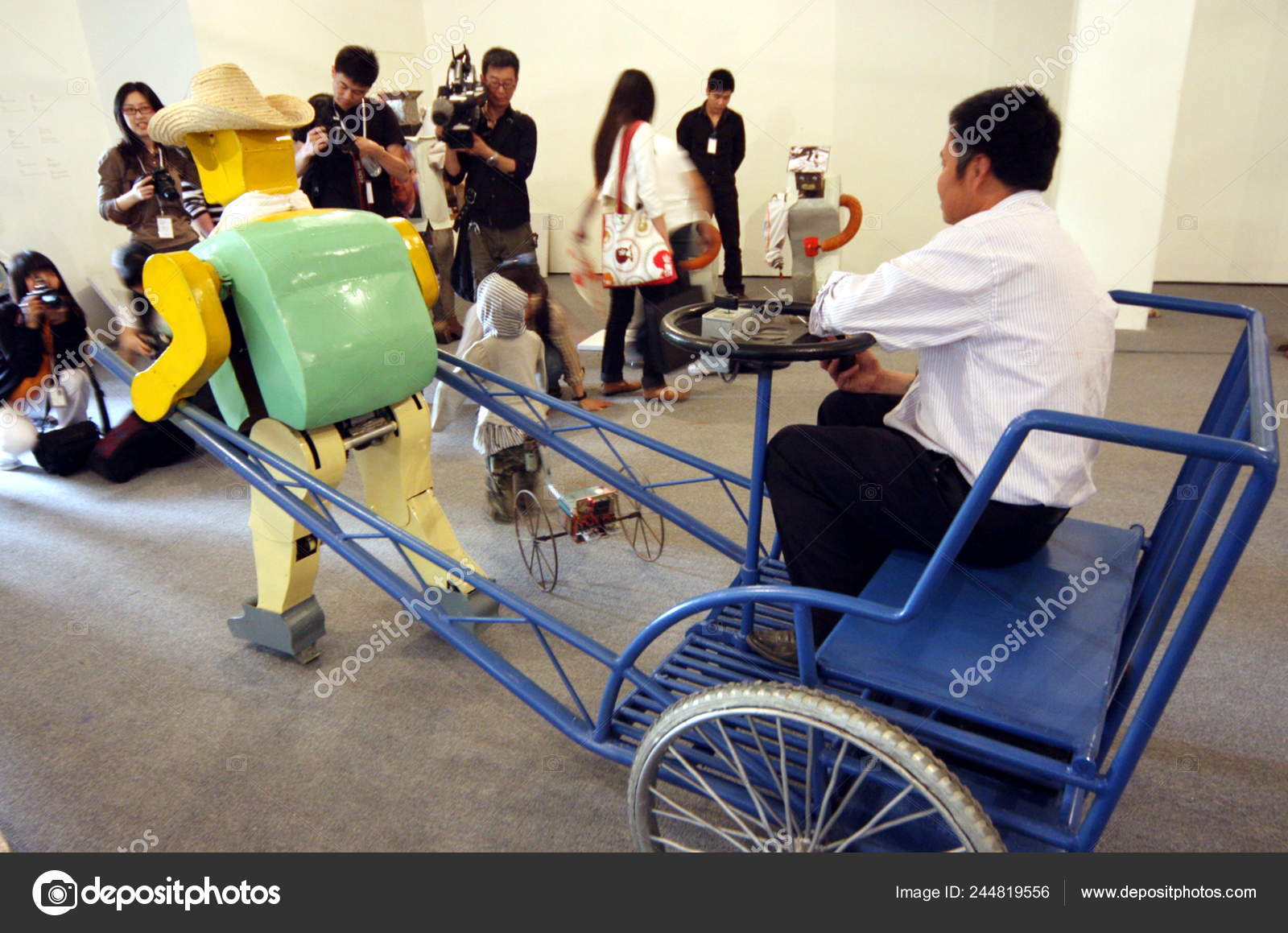 Agricultor Fabricante Robots Chino Yulu Conduce Rickshaw Robot