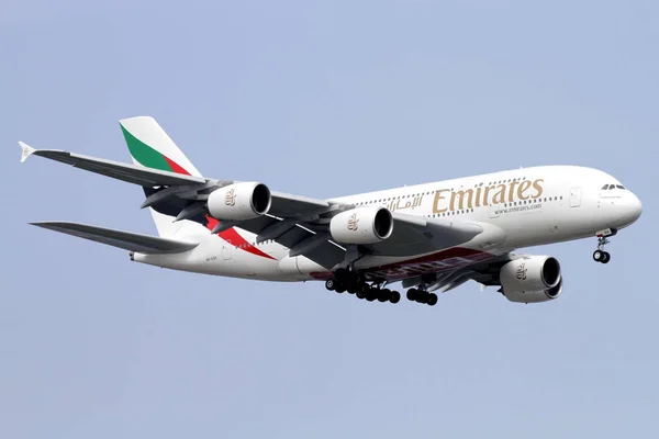 Airbus A380 Emirates Flys Air Beijing China August 2010 — Stock Photo, Image