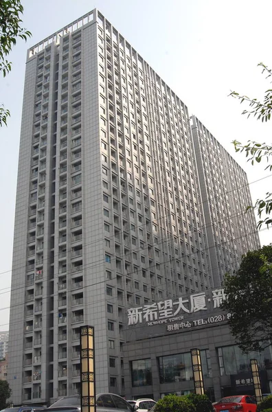 Vista Torre Nova Esperança Propriedade Grupo Sichuan New Hope Chengdu — Fotografia de Stock