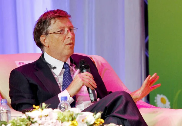 Grunnleggeren Microsoft Bill Gates Taler Den Nasjonale Lanseringsseremonien Byd Beijing – stockfoto