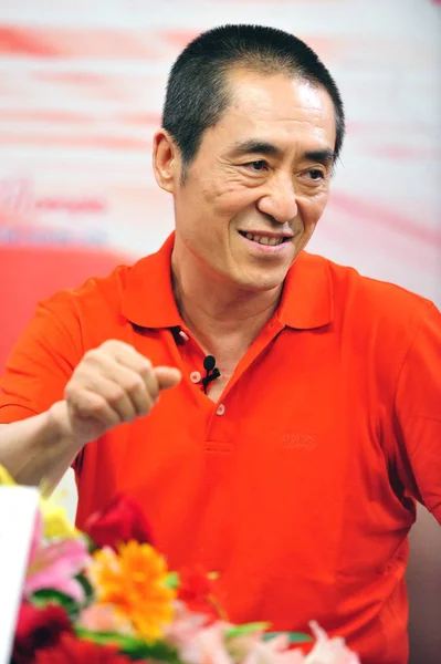 Chiński Reżyser Zhang Yimou Mówi Wywiadzie Daily Narodów Pekinie Września — Zdjęcie stockowe