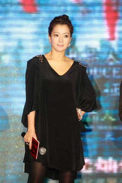 Atriz Sul Coreana Kim Hee Sun Vista Uma Conferência Imprensa — Fotografia de Stock
